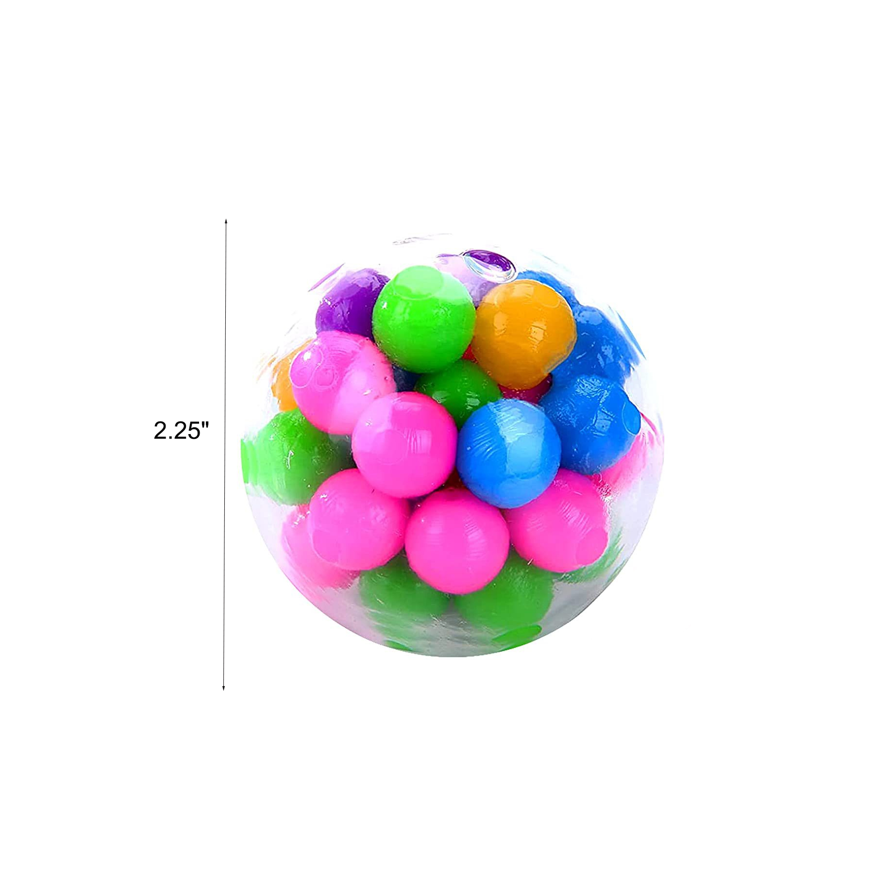 Colorful 2.25 Inch Sensory Stress Relief Squeeze Ball - Image 2