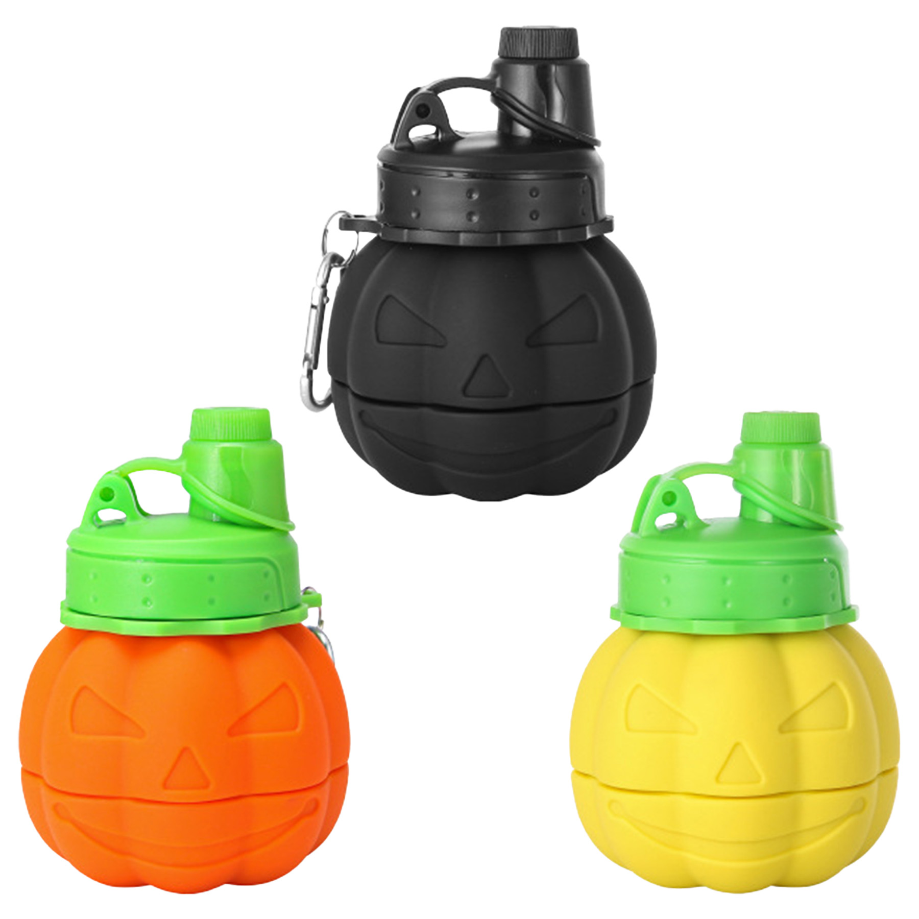 18 Oz Halloween Pumpkin Collapsible Silicone Water Cup - Image 3