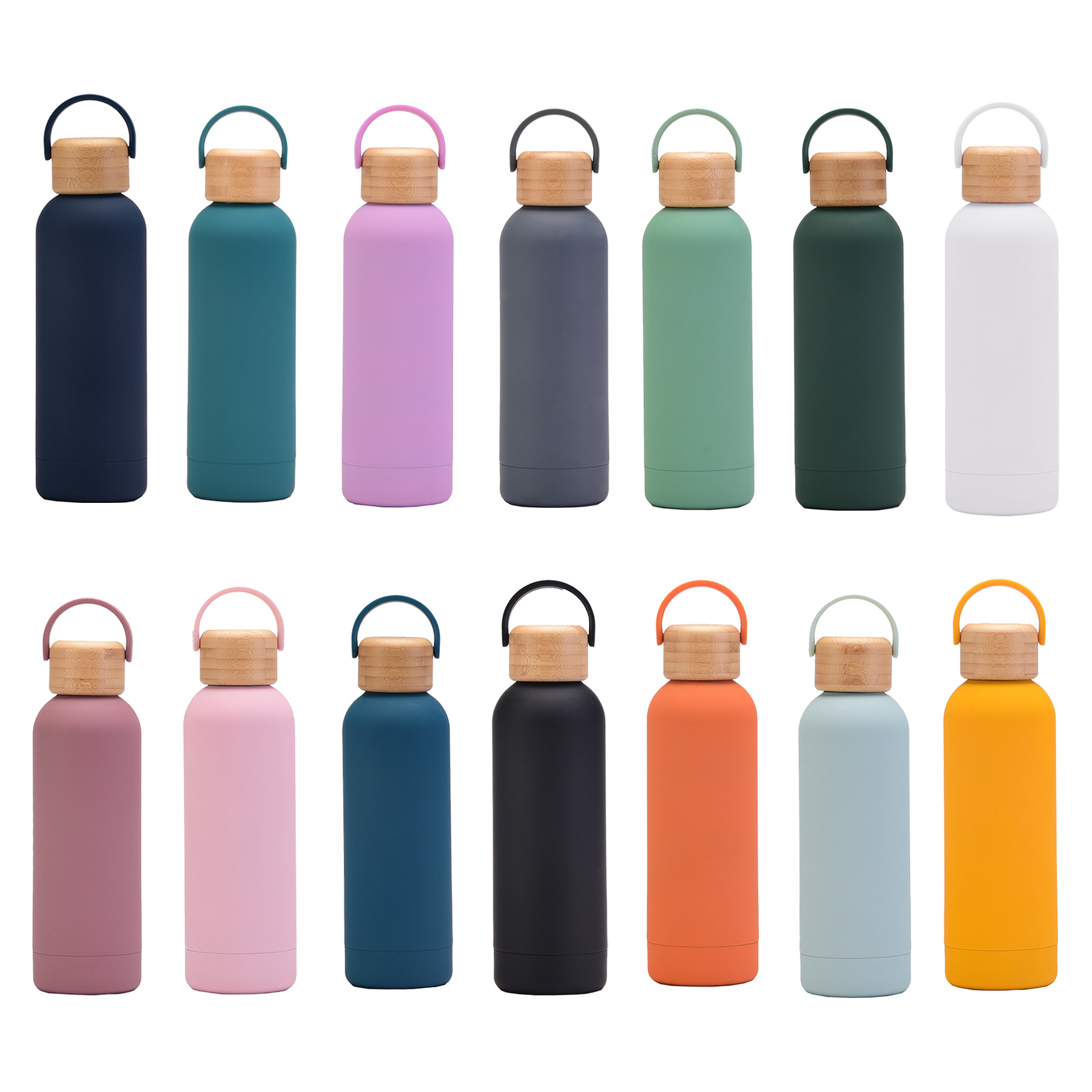 17 Oz Stainless Steel Insulated Bottle With Bamboo Lid - Image 3