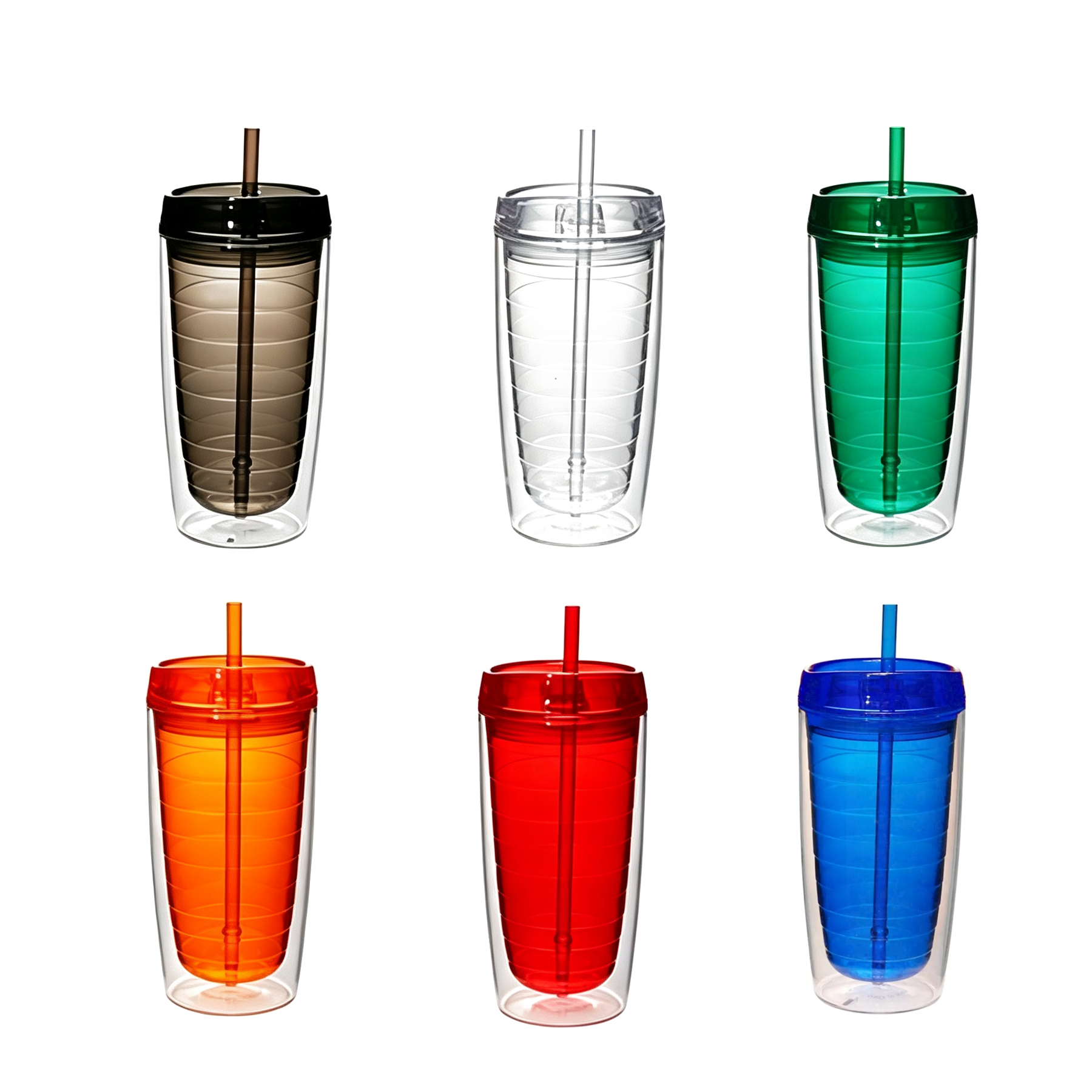 Double Wall 16 Oz Acrylic Tumbler With Straw Lid - Image 3