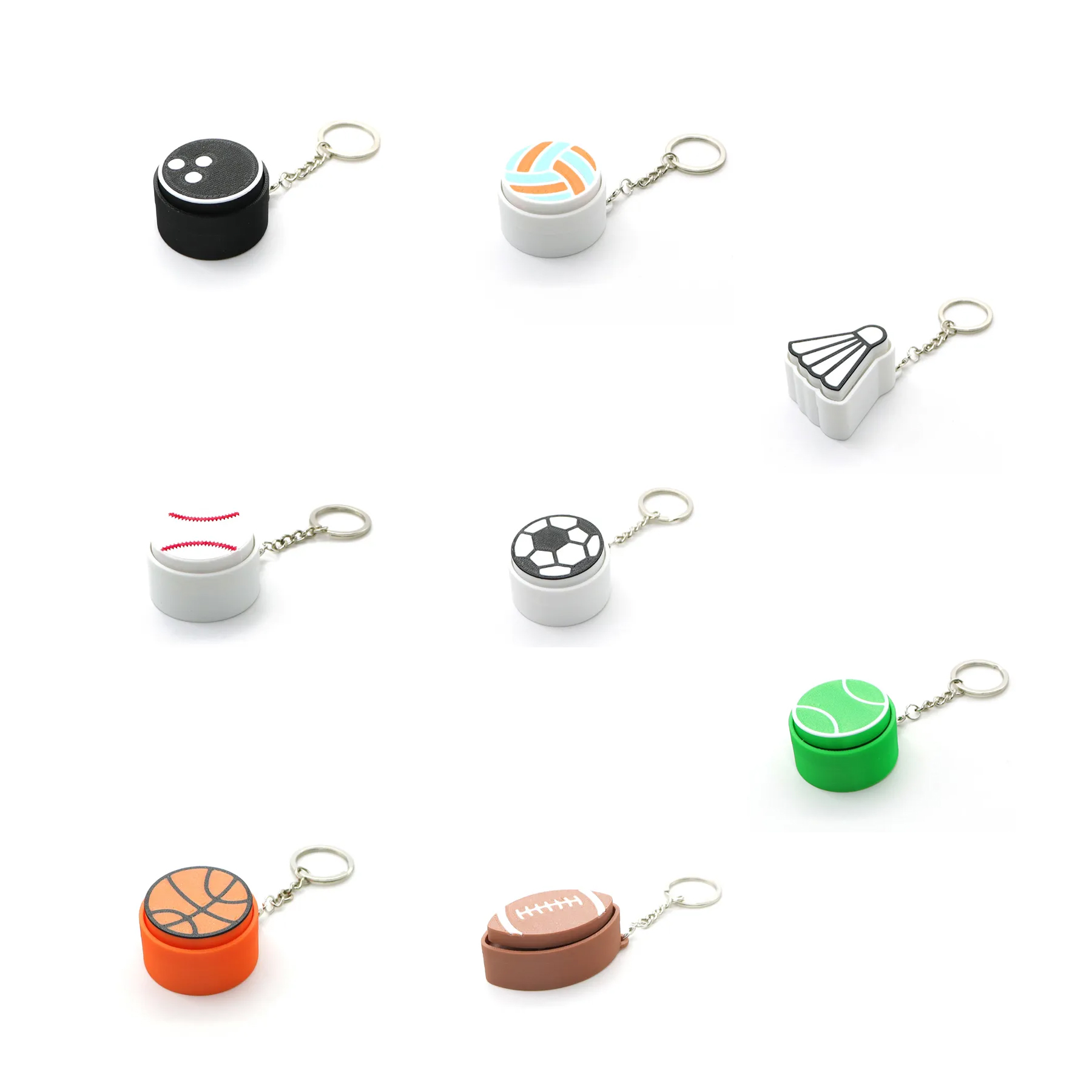 3D Printed Sports Ball Fidget Keychain For Backpacks - Image 3