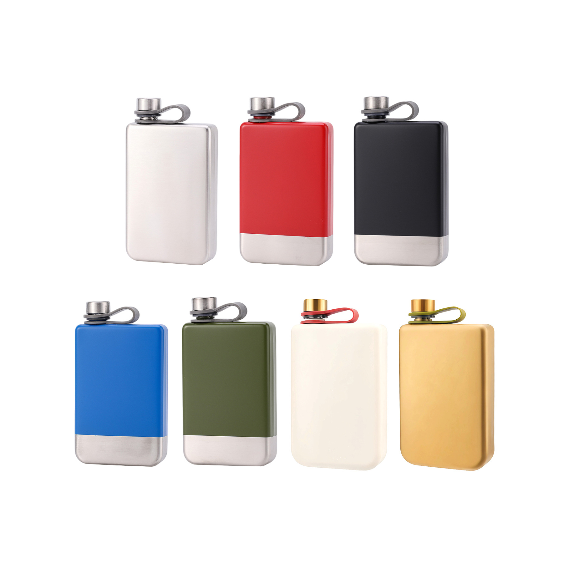 Two Tone 9 Oz Stainless Steel Hip Flask With Screw Lid - Image 3
