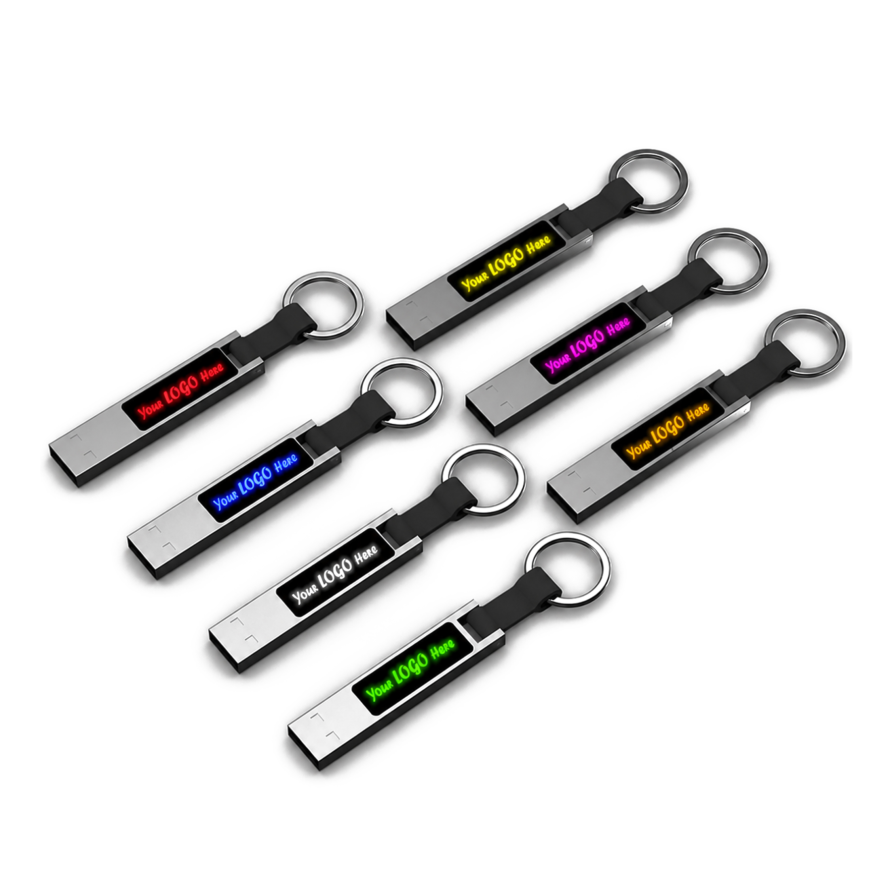 Metal LED USB Flash Drive With Keyring For Data Kits - Image 3