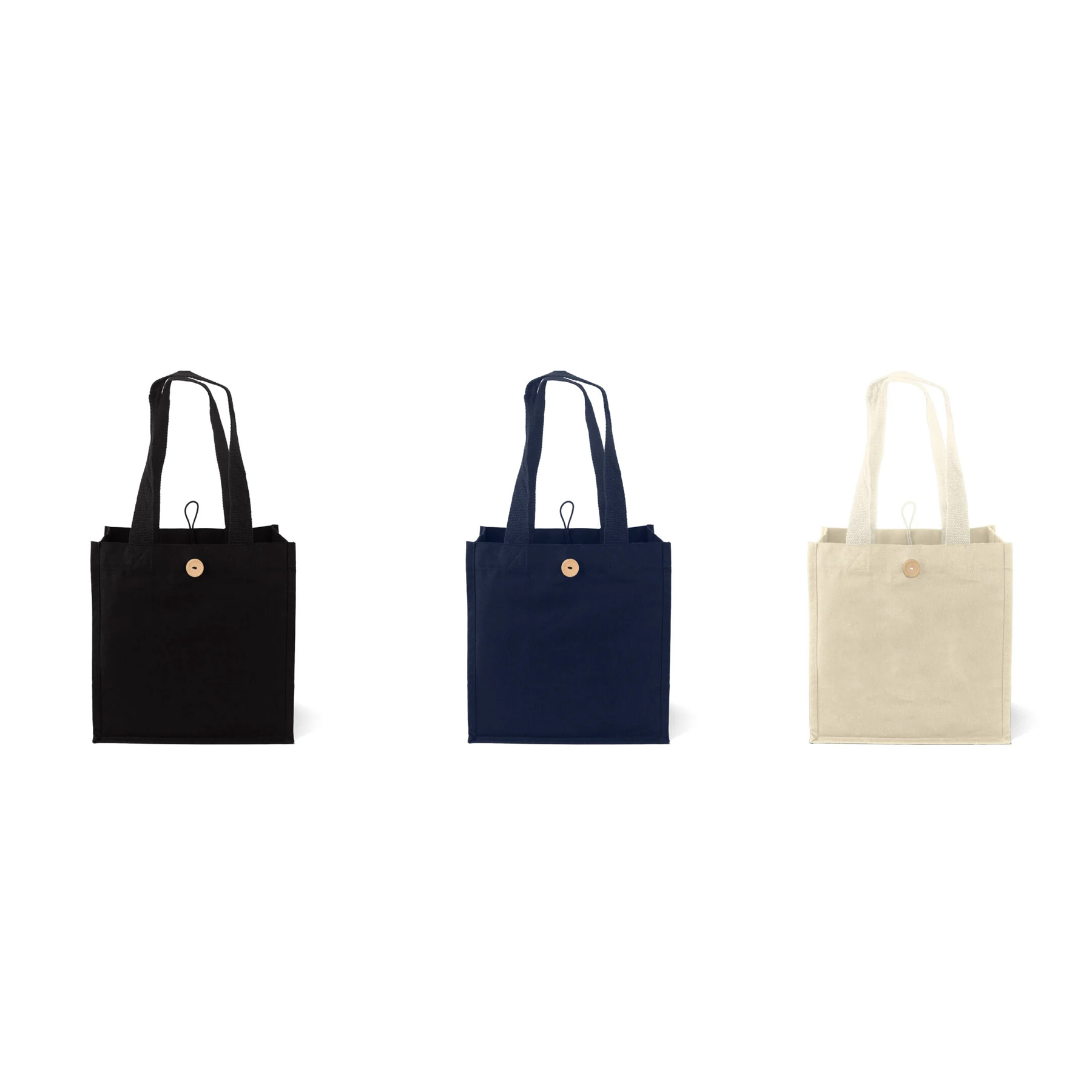 Durable Cotton Tote Bag With Button Loop Closure For Events - Image 3