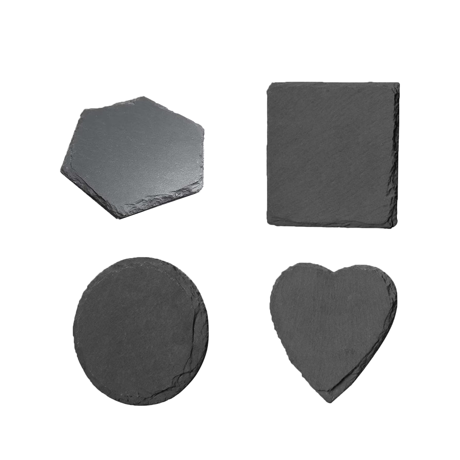 Round Natural Slate Stone Coaster With Protective Felt Pads - Image 3