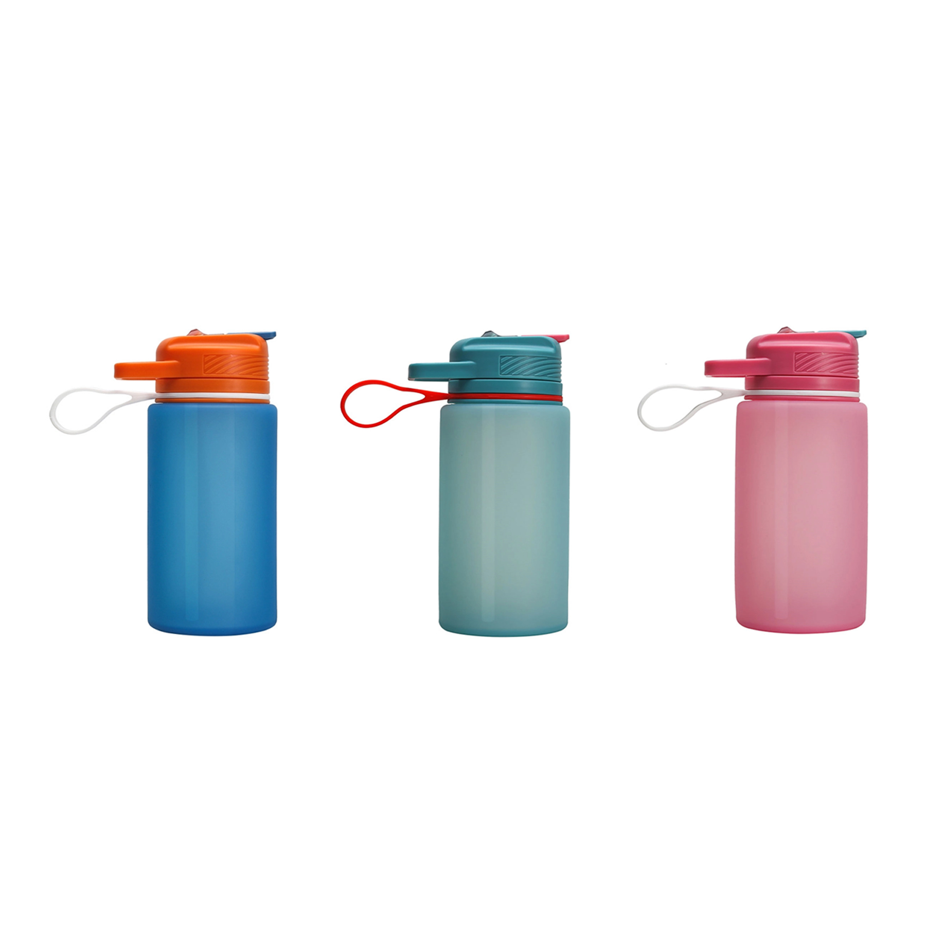 Collapsible Silicone Water Bottle With Folding Straw Lid - Image 3