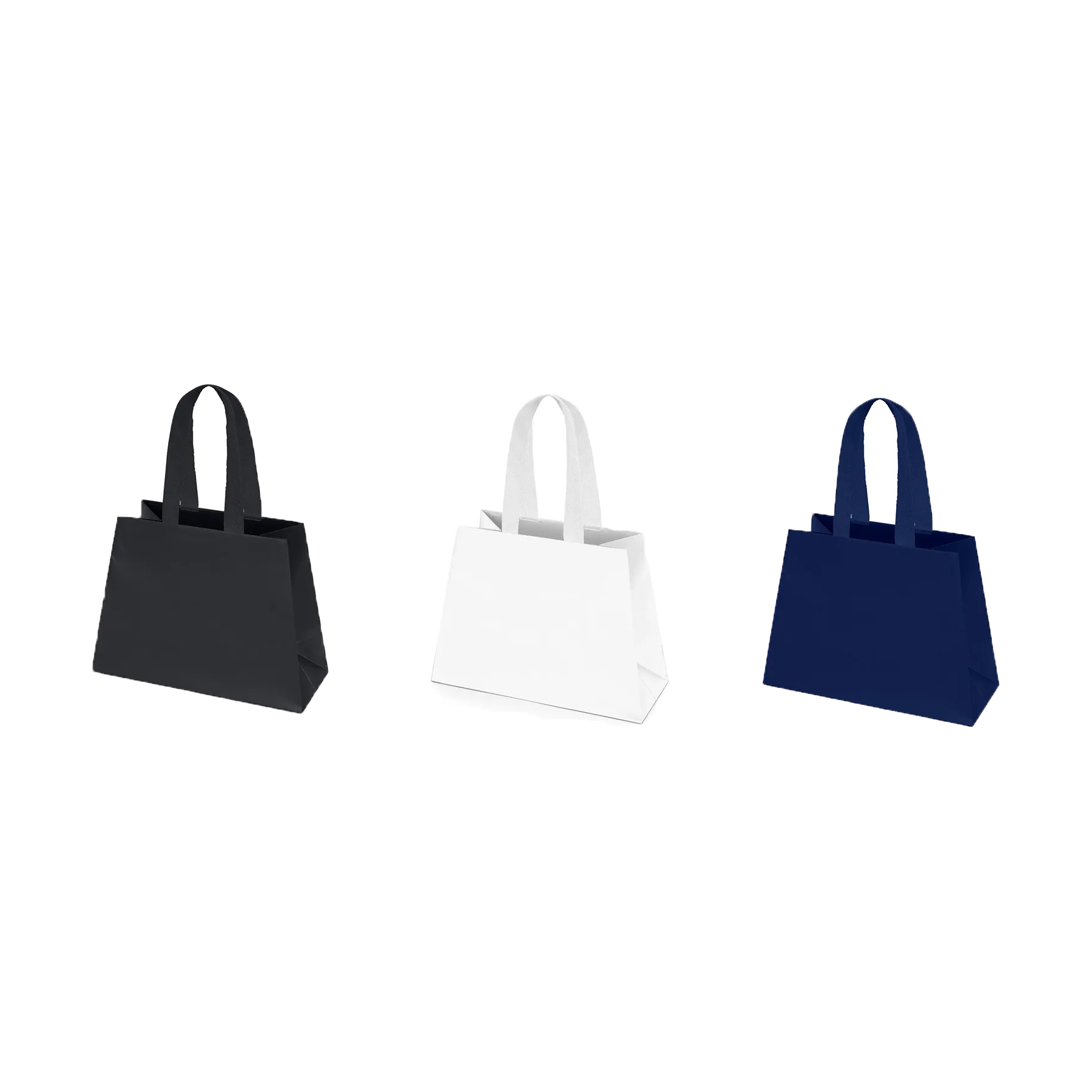 Matte Trapezoid Paper Eurotote Bag With Woven Handles - Image 3