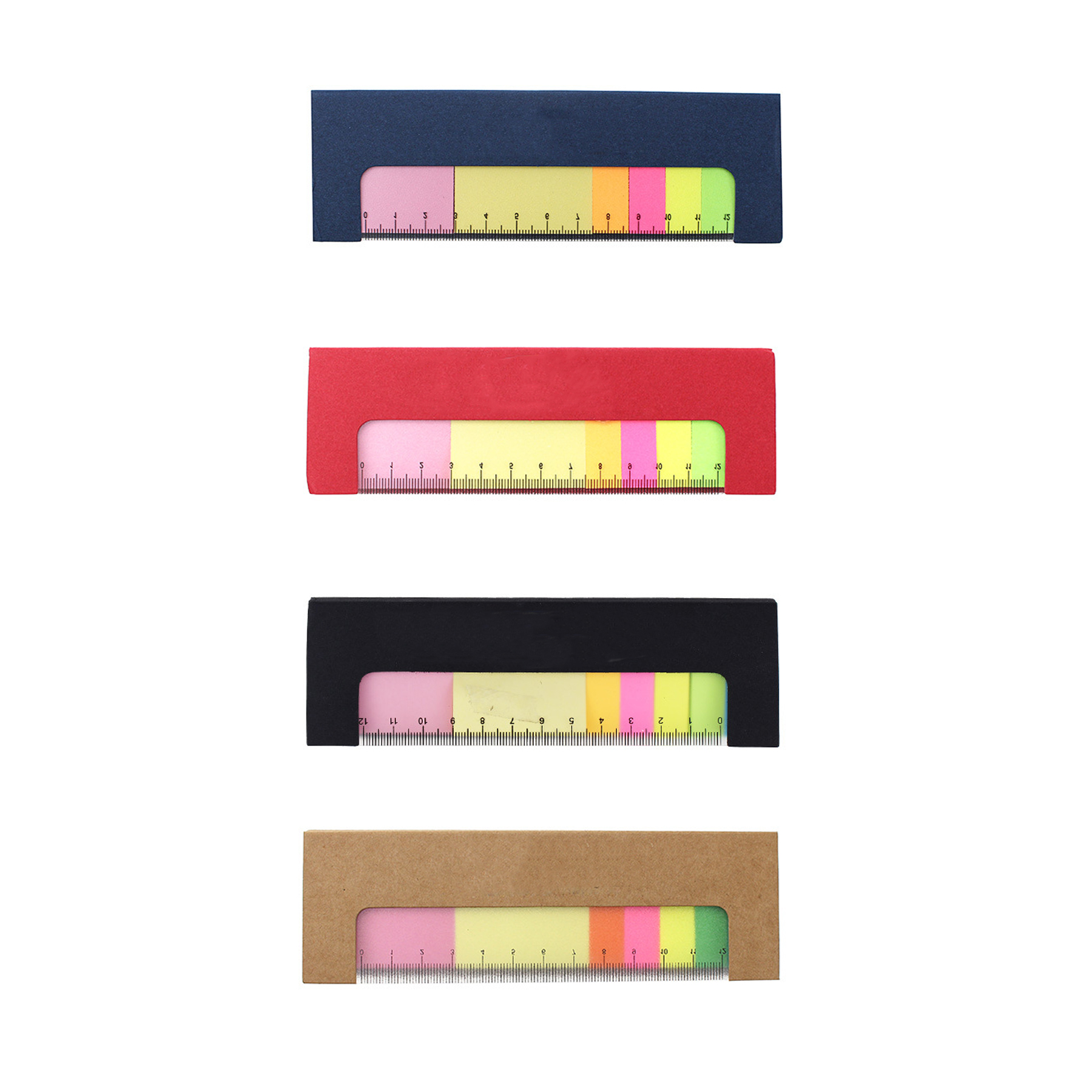 Clear Sticky Note Ruler With Neon Page Flags For Desks - Image 3