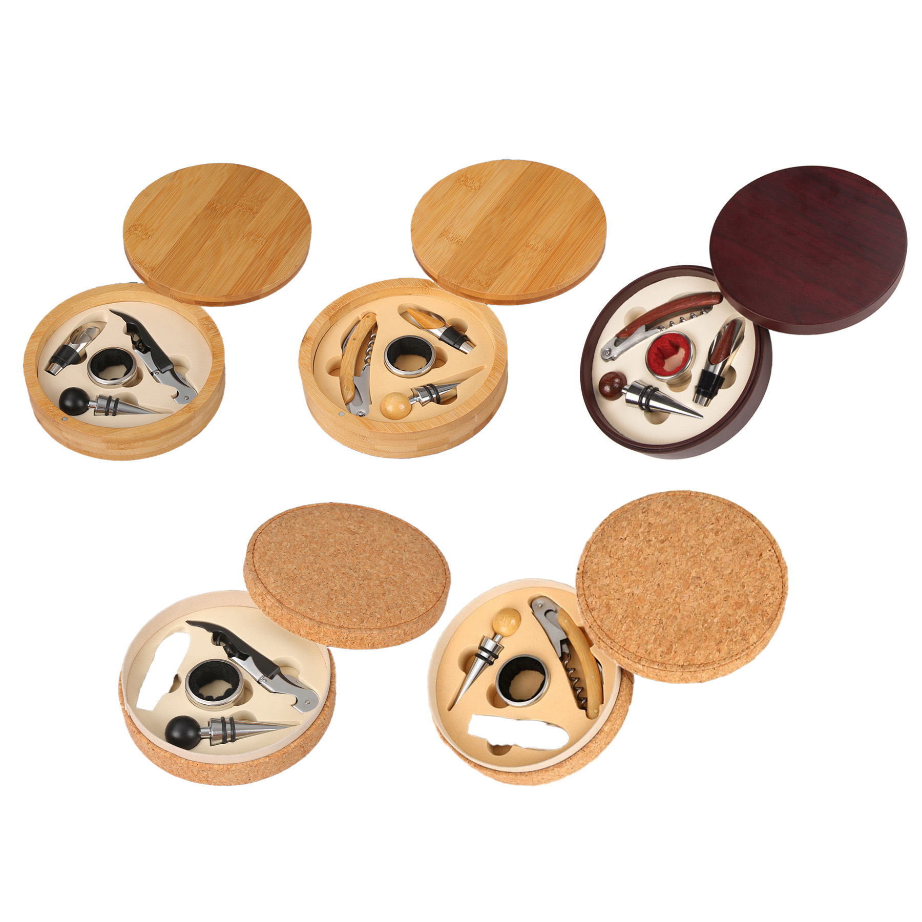 Premium Wooden Wine Accessory Gift Set With Storage Box - Image 3